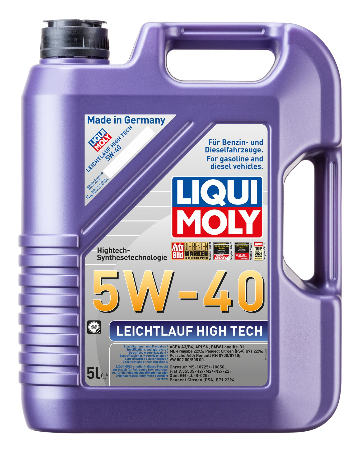 Масло моторное Liqui Moly Leichtlauf High Tech, 5W-40, 5 л