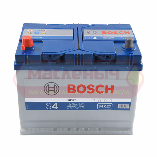 Аккумулятор Bosch Азия S4 027 70Ah 630A п/п 40270