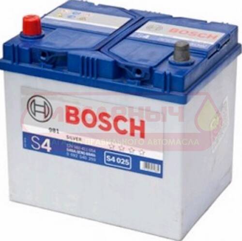 Аккумулятор Bosch Азия S4 025 60Ah 540А п/п 40250