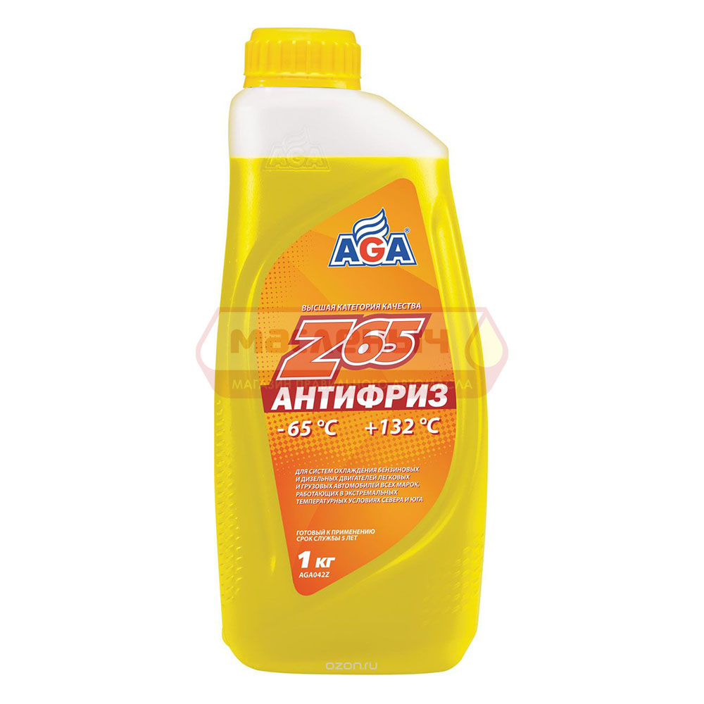 Жидкость охлаждающая Антифриз AGA-Z65 желтый 1кг