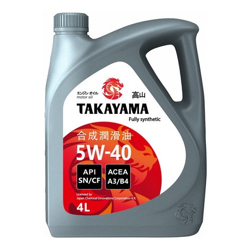 Масло моторное TAKAYAMA 5w40 SN/CF 4л (пластик)