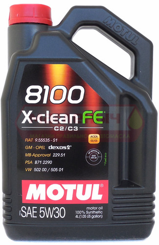 Масло моторное MOTUL 8100 X-Clean FE 5w30 4л 104776