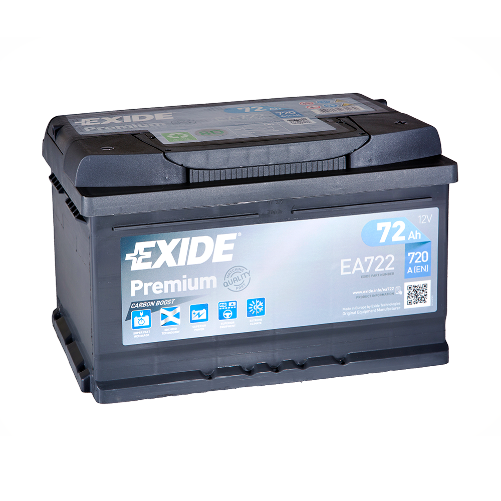 Аккумулятор Exide Premium 72 Ah о/п низк EA722	DIN LB3