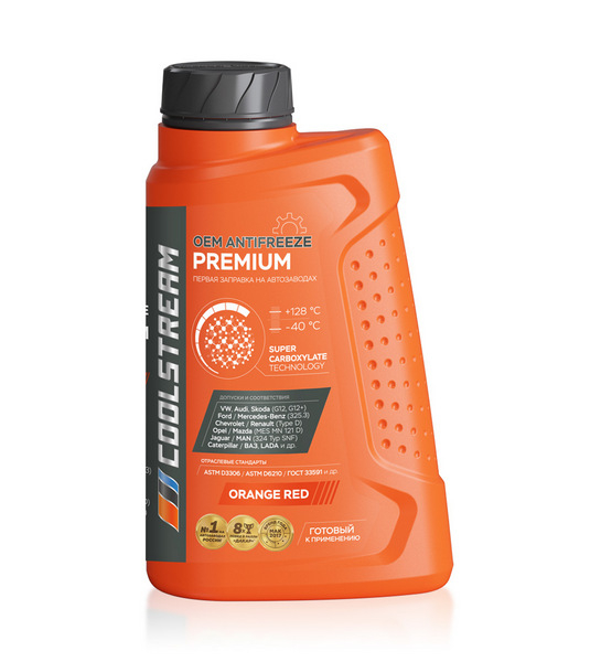 Жидкость охлаждающая Антифриз CoolStream Premium 40 оранжевый 1л