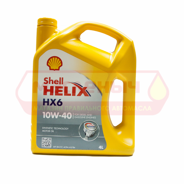 Масло моторное Shell Helix HX6 10w40 SL/CF 4л