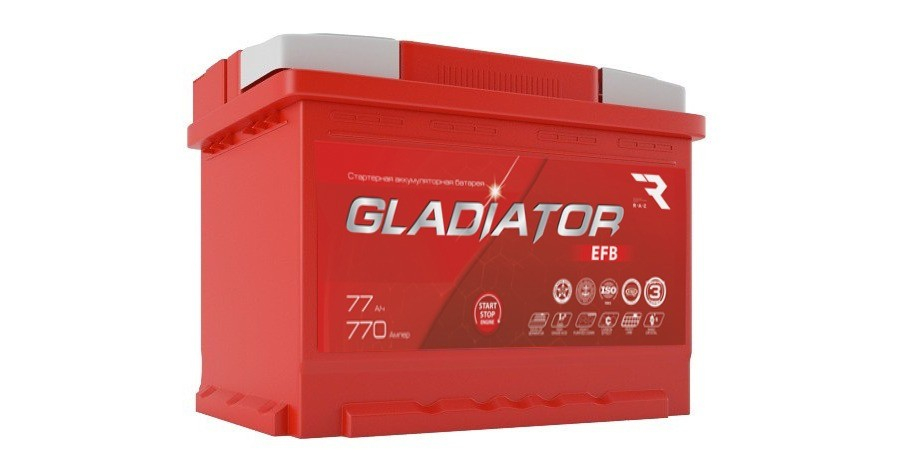 Аккумулятор Gladiator EFB 77 о/п