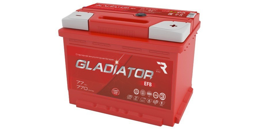 Аккумулятор Gladiator EFB 77 о/п