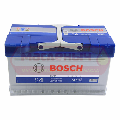 Аккумулятор Bosch Евро S4 010 80Ah 740A о/п низкий