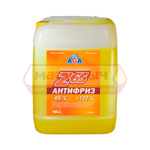 Жидкость охлаждающая Антифриз AGA-Z65 желтый 10кг
