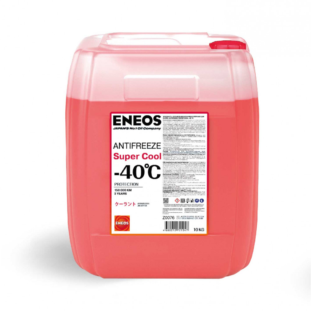 Жидкость охлаждающая Антифриз ENEOS Super Cool -40C red 10л