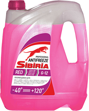 Жидкость охлаждающая Антифриз SIBIRIA -40 G12 розовый 5кг